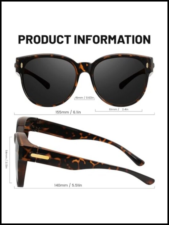 Oversized Fit Over Glasses Polarized Sunglasses UV400 Driving Round main image 5
